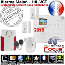 Meian Alarme ORIGINAL Connectée Logement Surveillance FOCUS HA-VGT Box RFID Contrôle Connecté Mouvement Appartement Détection Accès GSM