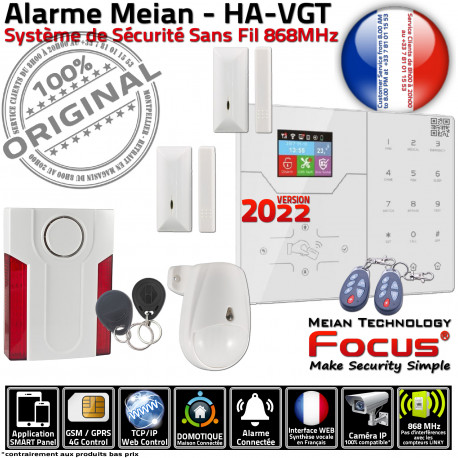 F1 Alarme Connectée HA-VGT Surveillance Sirène Logement Mouvement Détection GSM Meian Appartement RFID Contrôle Connecté ORIGINAL Accès