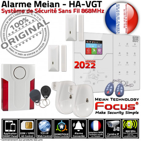 Maison Alarme HA-VGT Bâtiment Sécurité pièces Infrarouge Connecté Protection SmartPhone 2 Capteur Télécommande Fenêtres Présence Système