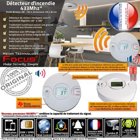Capteur Protection Sonde Entreprise Entrepôt Fil 4G Détecteur Incendie Connectée Ethernet Sans 433MHz Maison Avertisseur MD-240R Boutique IP Surveillance