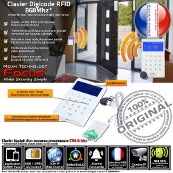 PB503-R RFID Badge Alarme Bouton Déporté Clavier Fil Mezzanine Connectée Loggia Avertissement Lecteur Protection Tactile SmartPhone Vérandas Centrale Sans