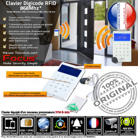Dépôt Lecteur Badge RFID Tactile Clavier Alarme Réseau Sans FOCUS Fil Système Domotique Déporté Connecté Relais ORIGINAL Meian Ethernet PB503-R Sécurité