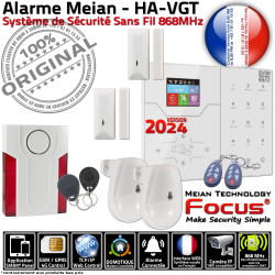 M ORIGINAL Sécurité Meian ST-VGT Alarme Focus Système Capteur Télécommande Appartement 868MHz Infrarouge Maison Protection Garage Porte