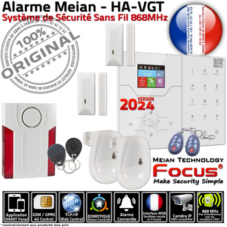 F2 Focus ST-VGT Alarme Appartement Protection Infrarouge Porte Système Capteur ORIGINAL Télécommande Meian 868MHz Sécurité Maison