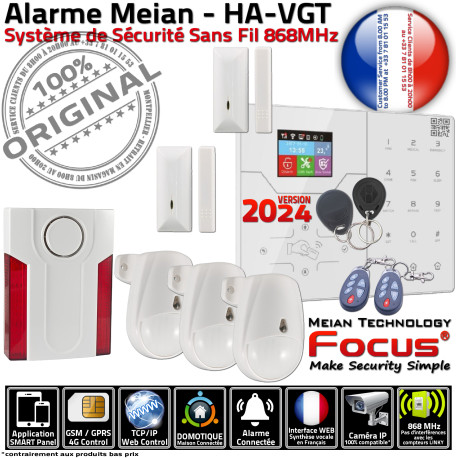 Maison 3 PACK ST-VGT Bâtiment FOCUS Connecté Surveillance Industriel pièces TCP-IP GSM 868MHz Sécurité Ethernet Système Alarme Meian