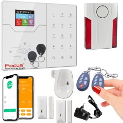 GSM PACK Réseau TCP-IP SmartPhone Connectée Ethernet Centrale HA-VGT 868MHz Meian Alarme Appartement FOCUS Sans-Fil Garage Restaurant