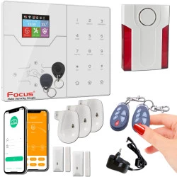 FOCUS Meian Alarme Sans-Fil GSM Restaurant TCP-IP Ethernet PACK Appartement Connectée Réseau HA-VGT 868MHz SmartPhone Centrale F3