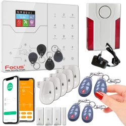 FOCUS Fenêtres Portes Meian Présence Capteur Connectée Centrale Cave ST-VGT F5 PACK Protection Alarme Infrarouge Grange Appartement Télécommande