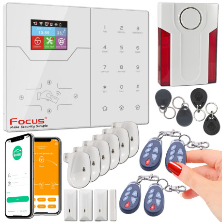 Maison 6 PACK FOCUS ST-VGT Télécommande Centrale Protection Connectée pièces Infrarouge Alarme Grange Présence Meian Portes Capteur Cave Fenêtres