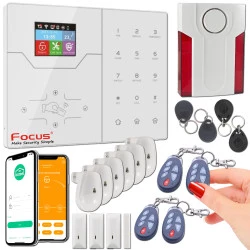 Ethernet 3G FOCUS Sécurité étage E ST-VGT 868MHz Connecté à abonnement Alarme GSM Maison sans TCP-IP Sans-Fil Système PACK Surveillance