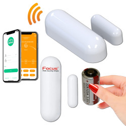 Détecteur 433 FOCUS Périmétrique Fil Portail Protection Sans Alarme Ouverture Magnétique MD-211R Centrale Système SmartPhone Sécurité Connectée MHz