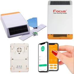 FOCUS Caves Connectée Fil Commerce Sans Meian Diffuseur Alarme 868MHz Grange MD-326R Centrale Relais Sirène Sonore Solaire LED Détection Dépôt