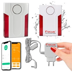 Connecté Système Fil SmartPhone MD-334R Appartement 868MHz Capteur Ethernet Autonome FLASH Sécurité Maison Alerte MD-334 Sirène Sans Protection