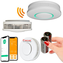 868MHz SmartPhone Fil Domotique MD-2105R Protection Maison Ethernet Système Appartement MD Sans Sonde Détecteur Fumée Sécurité 2105R Connecté Incendie Capteur